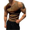image:imageRoseSeek Mens Ribbed Sleeveless Tank Tops Crew Neck Slim Fit Gym Work Tank Undershirts Summer TopsBrown