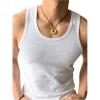 image:imageRoseSeek Mens Sleeveless Tank Tops Ribbed Knit Scoop Neck Tank Undershirt Workout Gym Muscle Tank TShirtWhite