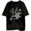 image:imageRoseSeek Mens Stars Graphic Tees Short Sleeve Crew Neck T Shirts Loose Fit TShirtsBlack