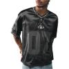 image:imageRoseSeek Mens Vintage Satin Jersey Shirts V Neck Short Sleeve Graphic Tees Basketball T Shirt StreetwearBlack