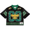 image:imageRoseSeek Mens Y2K Mesh Jersey Shirts V Neck Half Sleeve Number Graphic Tees Color Block Sport T ShirtBlack Green