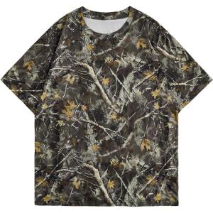 image:imageRoseSeek Mens Big and Tall Camo Shirt for Men Short Sleeve Y2k Camouflage Hunting T Shirt Graphic TeesMulti Brown