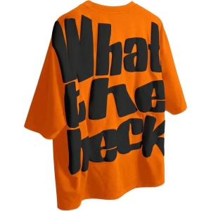 image:imageRoseSeek Mens Cartoon Graphic Tees Crew Neck Sleeve T Shirts Baggy Drop Shoulder Summer Tops StreetwearOrange