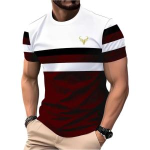 image:imageRoseSeek Mens Color Block Short Sleeve Tee Shirts Casual Crewneck T Shirt Trendy Summer TopsMulticolor