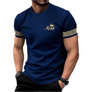 image:imageRoseSeek Mens Color Block Short Sleeve Tee Shirts Casual Crewneck T Shirt Trendy Summer TopsMulticolor Blue