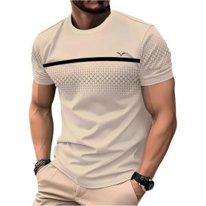 image:imageRoseSeek Mens Color Block Short Sleeve Tee Shirts Casual Crewneck T Shirt Trendy Summer TopsMulticolor White
