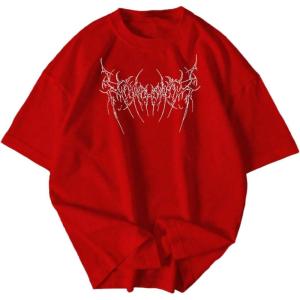 image:imageRoseSeek Mens Graphic Tees Crew Neck Short Sleeve T Shirts Summer Casual StreetwearRed