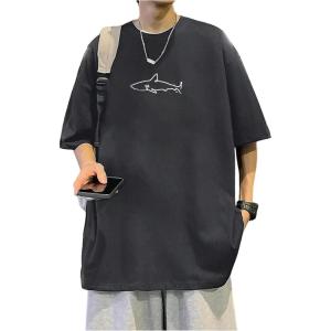 image:imageRoseSeek Mens Oversized Graphic Tees Half Sleeve Drop Shoulder Summer Casual T ShirtDark Grey