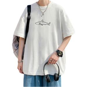 image:imageRoseSeek Mens Oversized Graphic Tees Half Sleeve Drop Shoulder Summer Casual T ShirtWhite