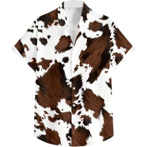 image:imageRoseSeek Mens Retro Leopard Button Down Shirts Collared Short Sleeve Summer Shirt Y2K TopsMulticolor