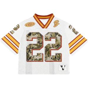 image:imageRoseSeek Mens Retro Y2k Mesh Jersey Shirts V Neck Number Graphic Tees Half Sleeve Baggy T Shirt StreetwearWhite