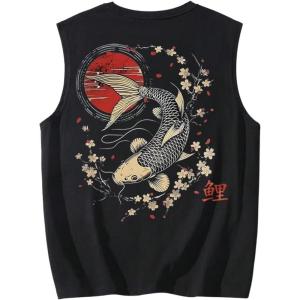 image:imageRoseSeek Retro Graphic Tank Top for Men Crew Neck Summer Sleeveless Tops Hippop StreetwearBlack