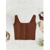 image:imageRoseSeek Womens Y2K Vintage Lace Up Back Square Neck Corset Tank Top Western Cowgirl Outfits Overbust Top Boned BodyshaperBrown