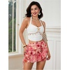 image:imageRoseSeek Womens Boho Tropical Floral Mini Skirts Bodycon Ruffle Layered Skirt Beach Vacation OutfitDusty Pink