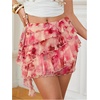 image:imageRoseSeek Womens Boho Tropical Floral Mini Skirts Bodycon Ruffle Layered Skirt Beach Vacation OutfitDusty Pink