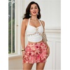 image:imageRoseSeek Womens Boho Tropical Floral Mini Skirts Bodycon Ruffle Layered Skirt Beach Vacation OutfitDusty Pink
