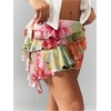 image:imageRoseSeek Womens Boho Tropical Floral Mini Skirts Bodycon Ruffle Layered Skirt Beach Vacation OutfitMulticolor