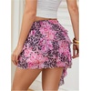image:imageRoseSeek Womens Boho Tropical Floral Mini Skirts Bodycon Ruffle Layered Skirt Beach Vacation OutfitMulticolor Cheetah