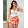 image:imageRoseSeek Womens Boho Tropical Floral Mini Skirts Bodycon Ruffle Layered Skirt Beach Vacation OutfitOrange
