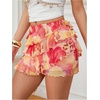 image:imageRoseSeek Womens Boho Tropical Floral Mini Skirts Bodycon Ruffle Layered Skirt Beach Vacation OutfitOrange