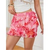 image:imageRoseSeek Womens Boho Tropical Floral Mini Skirts Bodycon Ruffle Layered Skirt Beach Vacation OutfitPink