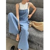 image:imageRoseSeek Womens One Piece Sleeveless Wide Leg Denim Jumpsuit Y2K Casual Bow Backless Loose Jean OverallsBlue