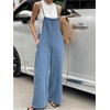 image:imageRoseSeek Womens One Piece Sleeveless Wide Leg Denim Jumpsuit Y2K Casual Bow Backless Loose Jean OverallsBlue