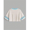 image:imageRoseSeek Womens Oversized Jersey Shirts Mesh Number Graphic Tees V Neck Streetwear Y2k Crop TopsApricot