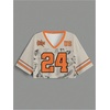 image:imageRoseSeek Womens Oversized Jersey Shirts Mesh Number Graphic Tees V Neck Streetwear Y2k Crop TopsBeige Orange