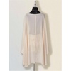 image:imageRoseSeek Womens Sheer Poncho Tops High Low Chiffon Shawl Boat Neck Ruffle Hem CapeApricot