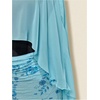 image:imageRoseSeek Womens Sheer Poncho Tops High Low Chiffon Shawl Boat Neck Ruffle Hem CapeBlue