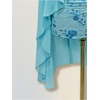 image:imageRoseSeek Womens Sheer Poncho Tops High Low Chiffon Shawl Boat Neck Ruffle Hem CapeBlue