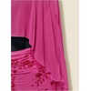 image:imageRoseSeek Womens Sheer Poncho Tops High Low Chiffon Shawl Boat Neck Ruffle Hem CapeHot Pink