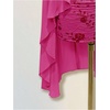 image:imageRoseSeek Womens Sheer Poncho Tops High Low Chiffon Shawl Boat Neck Ruffle Hem CapeHot Pink