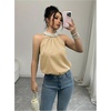 image:imageRoseSeek Womens Summer Halter Tops Beaded Sleeveless Blouses Casual Dressy Elegant Work Blouse ShirtsApricot