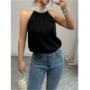 image:imageRoseSeek Womens Summer Halter Tops Beaded Sleeveless Blouses Casual Dressy Elegant Work Blouse ShirtsBlack