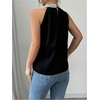 image:imageRoseSeek Womens Summer Halter Tops Beaded Sleeveless Blouses Casual Dressy Elegant Work Blouse ShirtsBlack