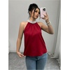 image:imageRoseSeek Womens Summer Halter Tops Beaded Sleeveless Blouses Casual Dressy Elegant Work Blouse ShirtsDark Red