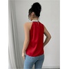 image:imageRoseSeek Womens Summer Halter Tops Beaded Sleeveless Blouses Casual Dressy Elegant Work Blouse ShirtsRed