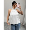 image:imageRoseSeek Womens Summer Halter Tops Beaded Sleeveless Blouses Casual Dressy Elegant Work Blouse ShirtsWhite