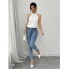 image:imageRoseSeek Womens Summer Halter Tops Beaded Sleeveless Blouses Casual Dressy Elegant Work Blouse ShirtsWhite