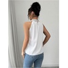 image:imageRoseSeek Womens Summer Halter Tops Beaded Sleeveless Blouses Casual Dressy Elegant Work Blouse ShirtsWhite