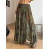 image:imageRoseSeek Womens Western Boho Lace Maxi Skirt Low Rise High Slit Flowy Country Cowgirl Skirts Trendy OutfitsGreen