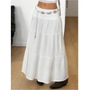 image:imageRoseSeek Womens Western Boho Lace Maxi Skirt Low Rise High Slit Flowy Country Cowgirl Skirts Trendy OutfitsSolid White