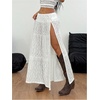 image:imageRoseSeek Womens Western Boho Lace Maxi Skirt Low Rise High Slit Flowy Country Cowgirl Skirts Trendy OutfitsWhite