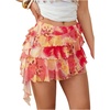 image:imageRoseSeek Womens Boho Tropical Floral Mini Skirts Bodycon Ruffle Layered Skirt Beach Vacation OutfitOrange