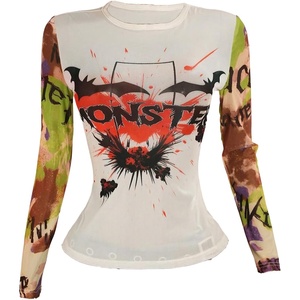 image:imageRoseSeek Womens Y2K Letter Graphic T Shirt Long Sleeve Crew Neck Tee Party Festival TopsMulticolor