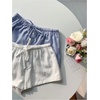 image:imageRoseSeek Womens 2 Packs Striped Linen Mini Shorts Drawstring Waist Button Front Lounge ShortsMulticolor