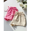 image:imageRoseSeek Womens 2 Packs Striped Linen Mini Shorts Drawstring Waist Button Front Lounge ShortsPink and Beige