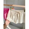 image:imageRoseSeek Womens 2 Packs Striped Linen Mini Shorts Drawstring Waist Button Front Lounge ShortsPink and Beige